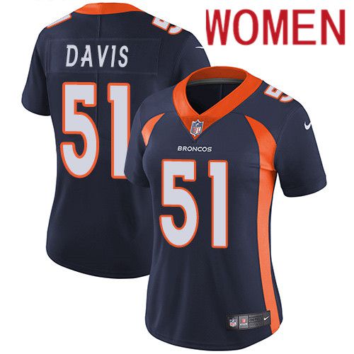 Women Denver Broncos #51 Todd Davis Navy Blue Nike Vapor Limited NFL Jersey->women nfl jersey->Women Jersey